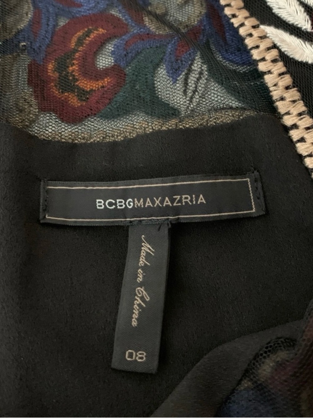 BCBGMaxAzria Black Maxi Dress with Multicolor Embroidery - Picture 7 of 10